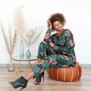 Smash + Tess - Birds Papaya - Silk Papaya Print Pants - Size Small